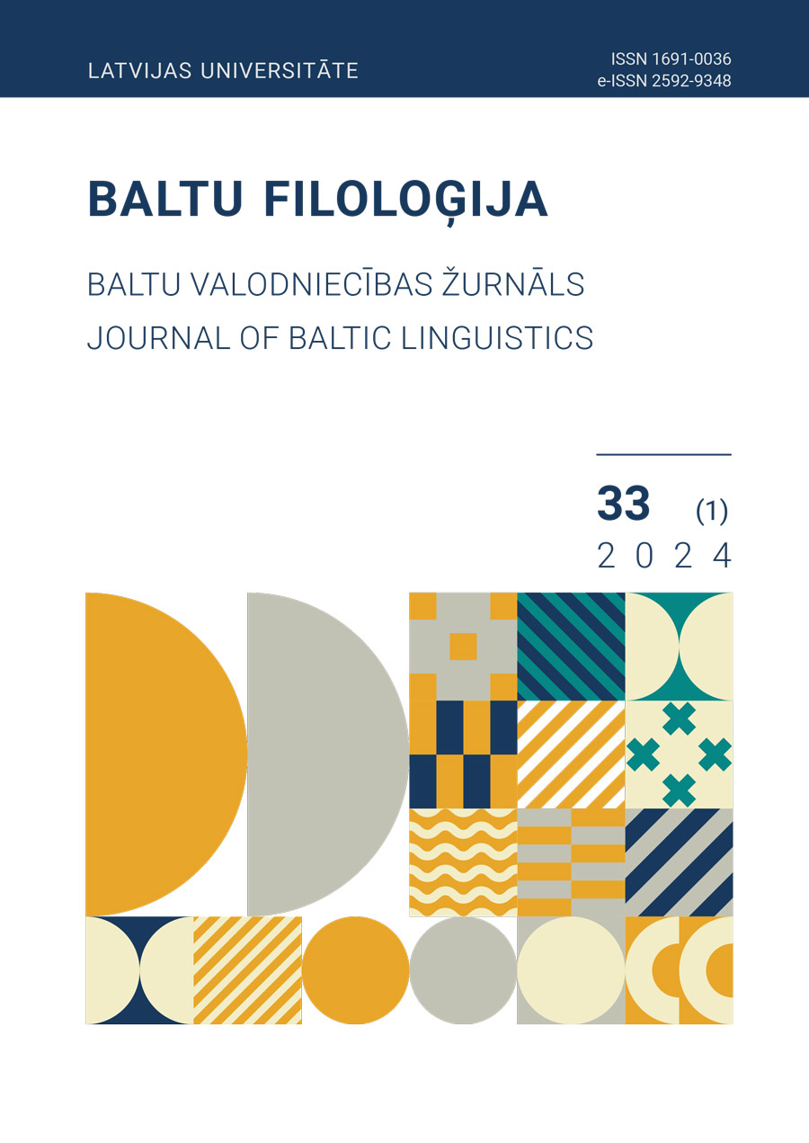 					View Vol. 33 No. 1 (2024): Baltu Filoloģija
				