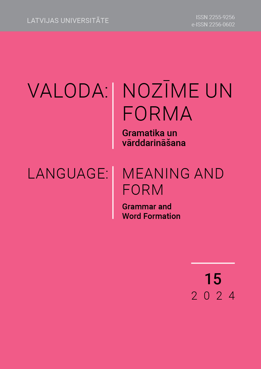 					View Valoda: nozīme un forma 15. Gramatika un vārddarināšana
				